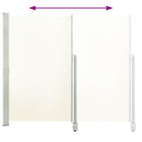 Patio Retractable Side Awning 160 x 300 cm Cream - Top-Down View