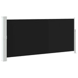 Retractable Side Awning 140 x 314 cm Black - Front View