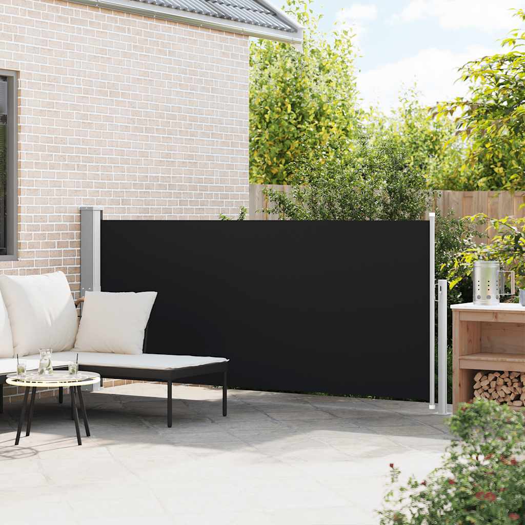 Retractable Side Awning 140 x 314 cm Black