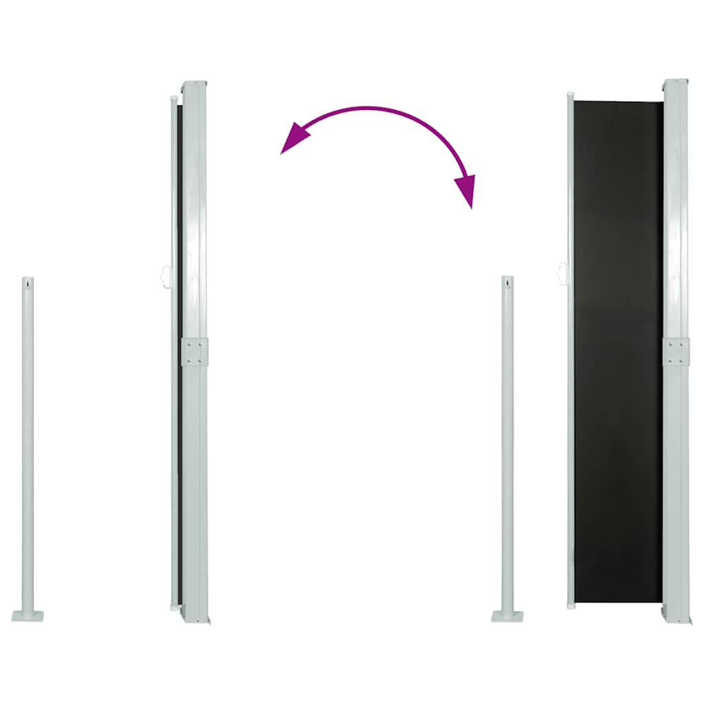 Retractable Side Awning 140 x 314 cm Black