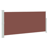 Retractable Side Awning 140 x 300 cm Brown - Front View