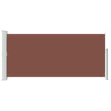 Retractable Side Awning 140 x 300 cm Brown - Top-Down View