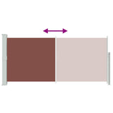 Retractable Side Awning 140 x 300 cm Brown - Low Angle
