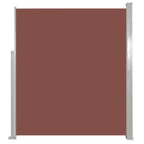 Retractable Side Awning 120 x 300 cm Brown - Front View