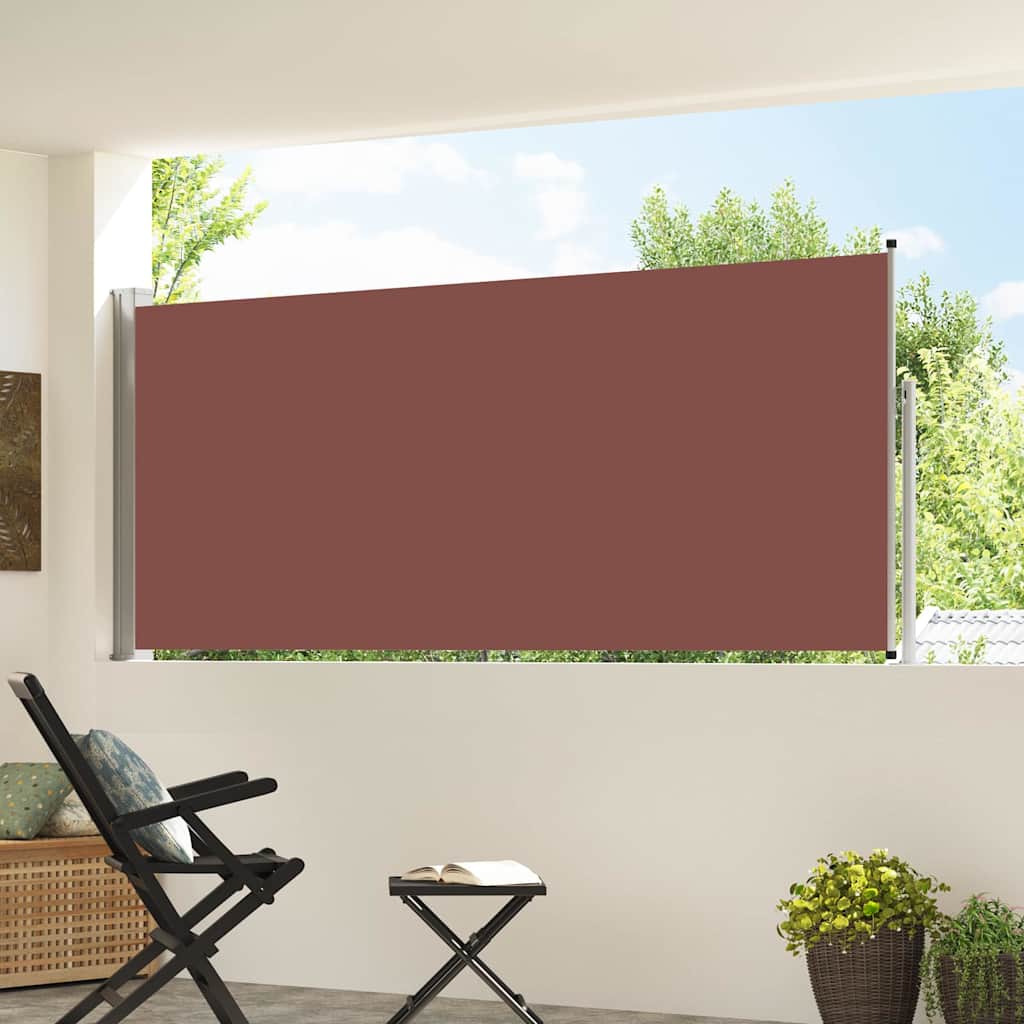 Retractable Side Awning 117x314 cm Brown