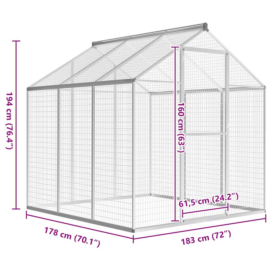 Outdoor Aviary Aluminium 183x178x194 cm