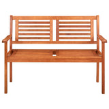 2-Seater Garden Bench 120 cm Solid Eucalyptus Wood - Front View