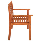 2-Seater Garden Bench 120 cm Solid Eucalyptus Wood - Side View