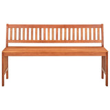 Garden Bench 137 cm Solid Eucalyptus Wood - Front View