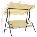 Garden Swing Bench Cream White 170x110x153 cm