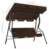 Garden Swing Bench Coffee 170x110x153 cm