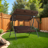 Garden Swing Bench Coffee 170x110x153 cm