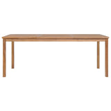 Garden Table 200x100x77 cm Solid Teak Wood - Front View