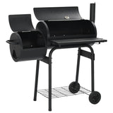 Classic Charcoal BBQ Offset Smoker - Top-Down View