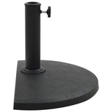 Parasol Base Half Round Polyresin 9 kg Black - Front View