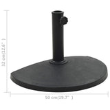 Parasol Base Half Round Polyresin 9 kg Black - Rear View