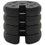 Gazebo Weight Plates 4 pcs Black 220x50 mm Concrete - Front View