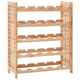 Wine Rack For 25 Bottles Solid Walnut Wood 63x25x73 Cm