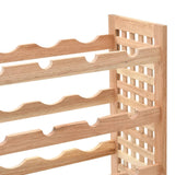Wine Rack For 25 Bottles Solid Walnut Wood 63x25x73 Cm - Rear View
