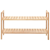 Shoe Rack Solid Walnut Wood 69x26x40 cm - Front View