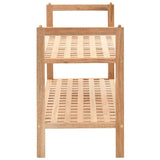 Shoe Rack Solid Walnut Wood 69x26x40 cm - Side View