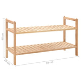 Shoe Rack Solid Walnut Wood 69x26x40 cm - Rear View