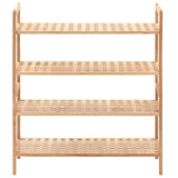 Shoe Rack Solid Walnut Wood 69x26x81 Cm - Front View