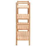 Shoe Rack Solid Walnut Wood 69x26x81 cm - Side View