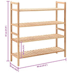 Shoe Rack Solid Walnut Wood 69x26x81 cm