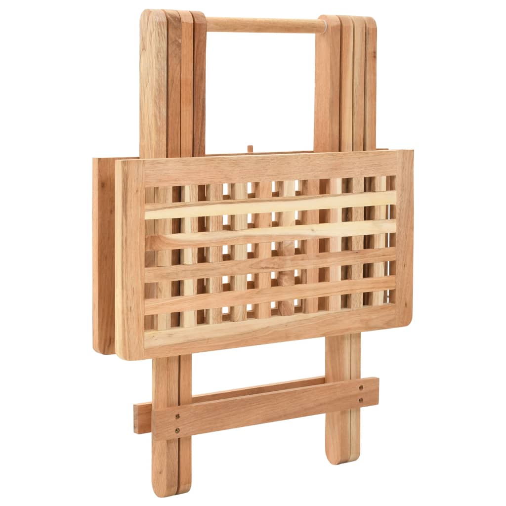 Foldable Side Table Solid Walnut Wood 50x50x49 Cm