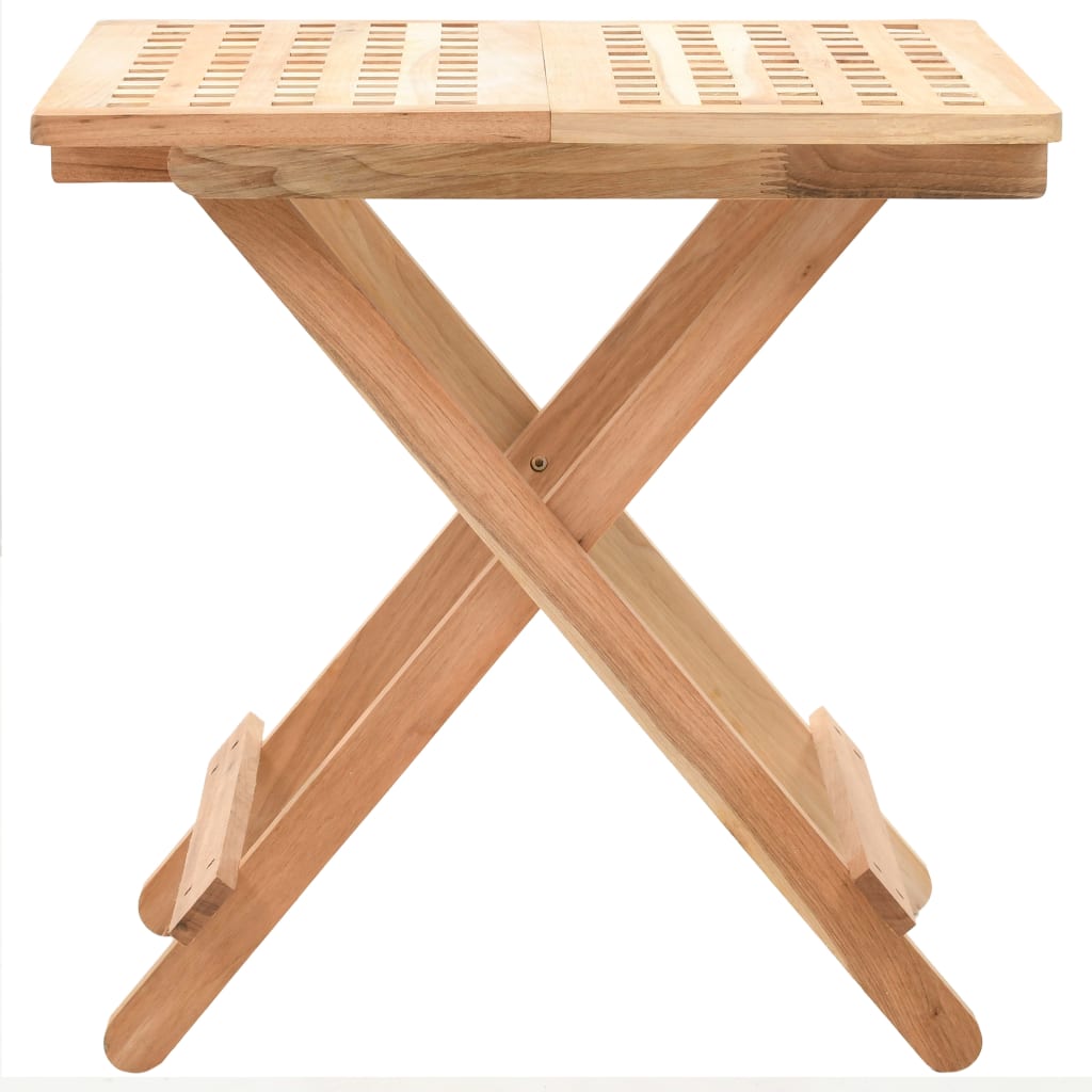 Foldable Side Table Solid Walnut Wood 50x50x49 Cm