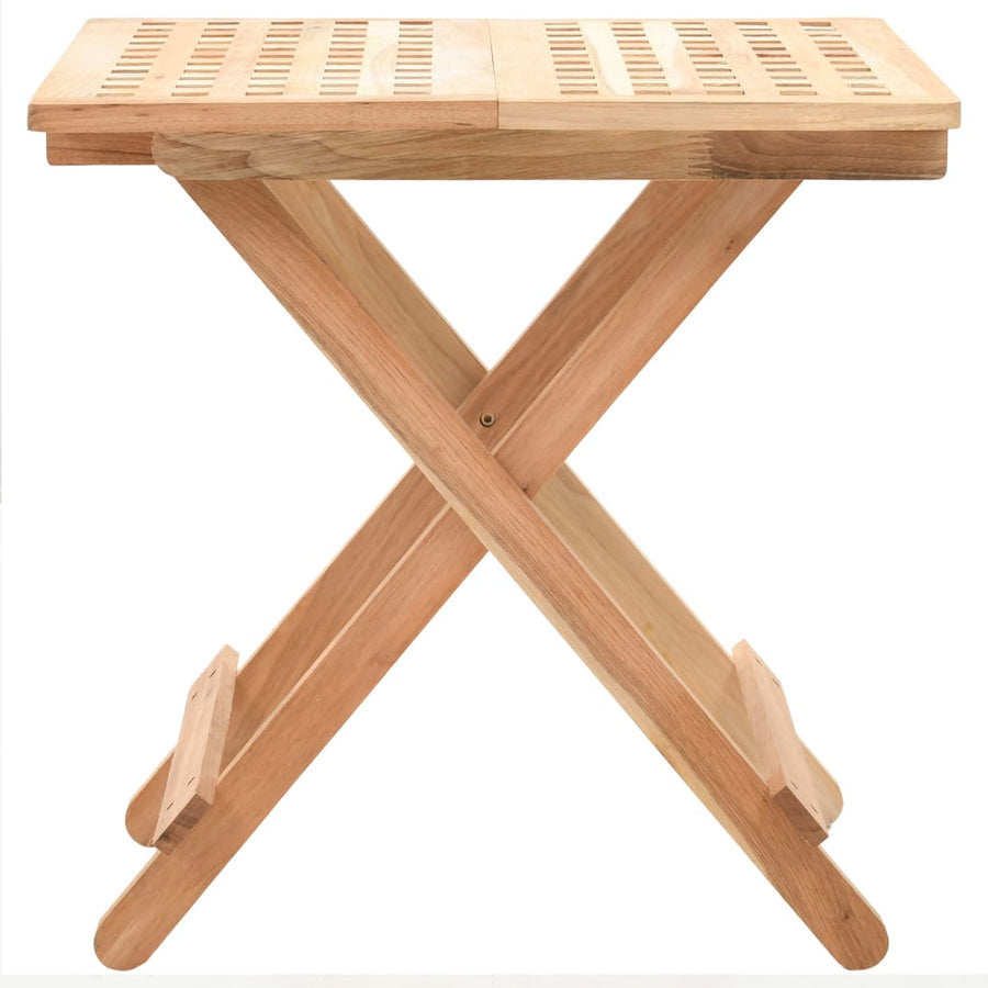 Foldable Side Table Solid Walnut Wood 50x50x49 Cm