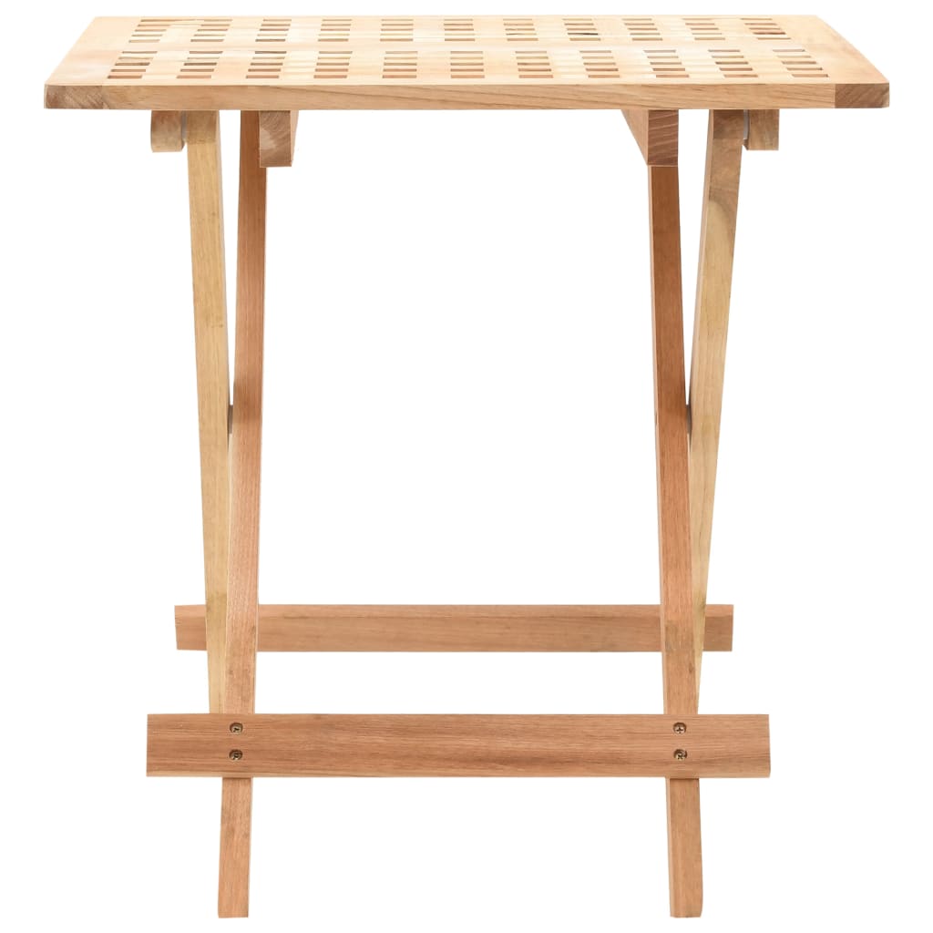 Foldable Side Table Solid Walnut Wood 50x50x49 Cm