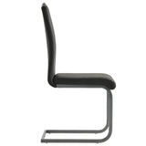 Cantilever Dining Chairs 6 pcs Grey Faux Leather - Side View