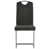 Cantilever Dining Chairs 6 pcs Grey Faux Leather - Top-Down View