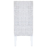 Dining Chairs 4 pcs White Kubu Rattan and Mango Wood - 45-Degree Angle