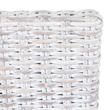 Dining Chairs 4 pcs White Kubu Rattan and Mango Wood
