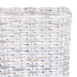 Dining Chairs 4 pcs White Kubu Rattan and Mango Wood - Rear View