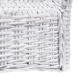 Dining Chairs 4 pcs White Kubu Rattan and Mango Wood