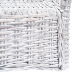 Dining Chairs 4 pcs White Kubu Rattan and Mango Wood - Close-Up Angle