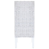 Dining Chairs 6 pcs Light Brown Kubu Rattan and Mango Wood