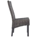 Dining Chairs 4 pcs Brown Kubu Rattan and Mango Wood - Top-Down View