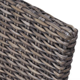 Dining Chairs 4 pcs Brown Kubu Rattan and Mango Wood - Rear View