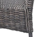 Dining Chairs 4 pcs Brown Kubu Rattan and Mango Wood - Close-Up Angle