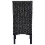 Dining Chairs 4 pcs Black Kubu Rattan and Mango Wood