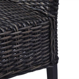 Dining Chairs 6 pcs Black Kubu Rattan and Mango Wood