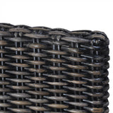 Dining Chairs 6 pcs Black Kubu Rattan and Mango Wood