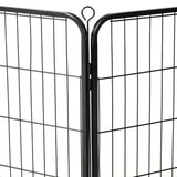 Dog Playpen 16 Panels Steel 80x80 cm Black