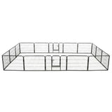 Dog Playpen 16 Panels Steel 60x80 cm Black