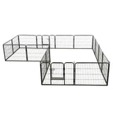 Dog Playpen 16 Panels Steel 60x80 cm Black - Side View
